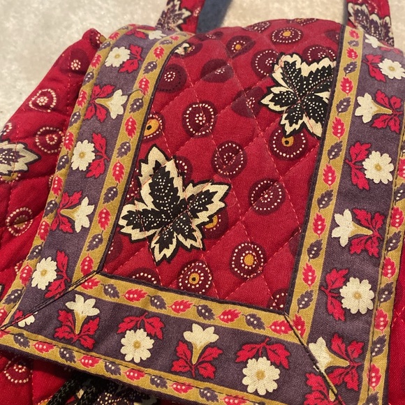 Vintage Vera Bradley Quilted “Red Coin” Backpack - Picture 7 of 7